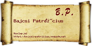 Bajcsi Patrícius névjegykártya
